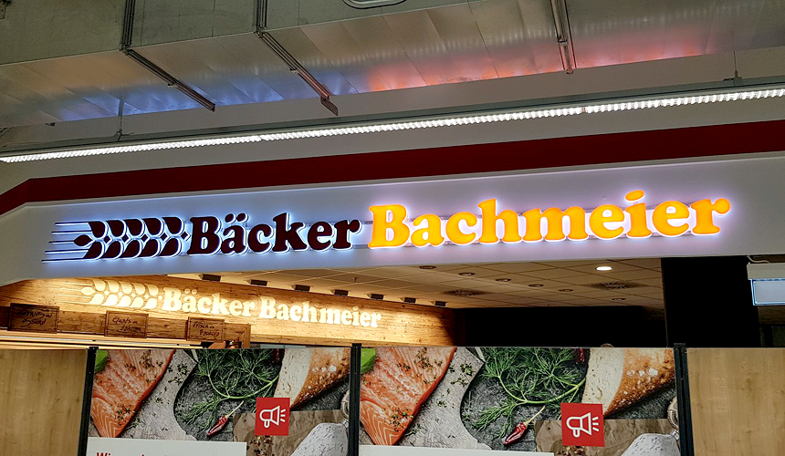 Bäckerei Bachmeier LED Lichtwerbung