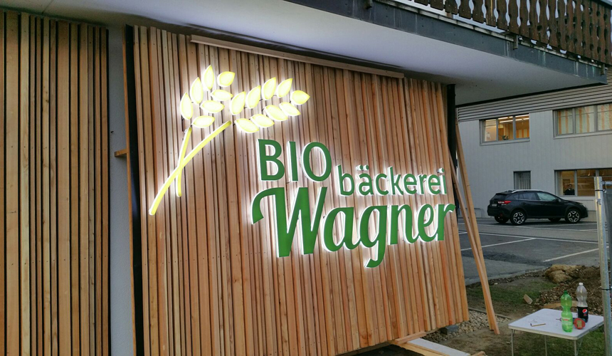 BioBäckerei Wagner LED Lichtwerbung